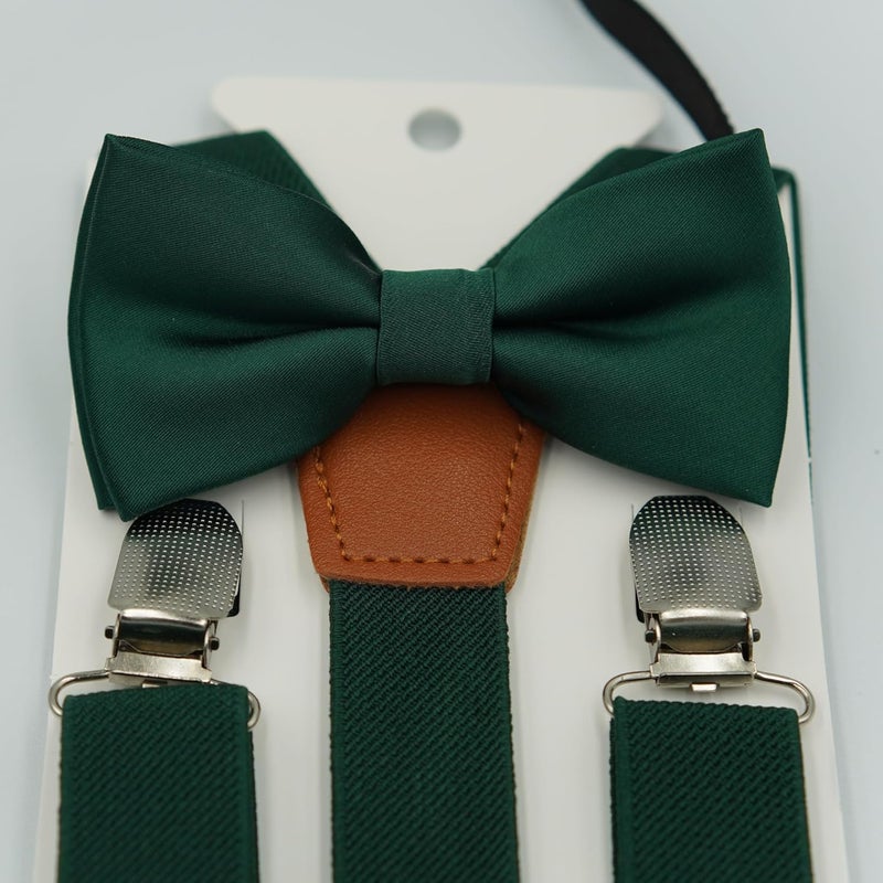 BEWDIO Adjustable Baby Boy Suspenders and Bow Tie, Pre-tied Kids Bowtie and Elastic Suspenders with 4 Strong Metal Clips - Image 4
